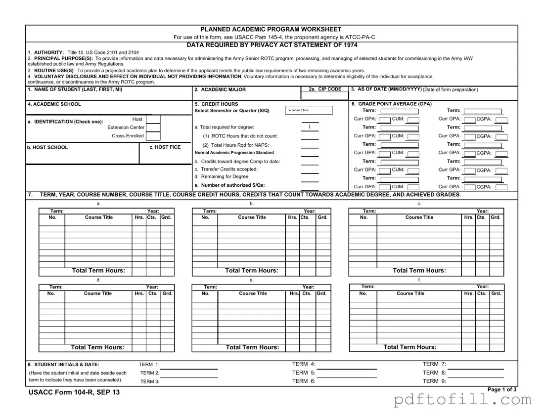 Free 104 R PDF Form