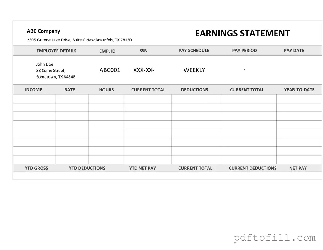 Free Independent Contractor Pay Stub PDF Form