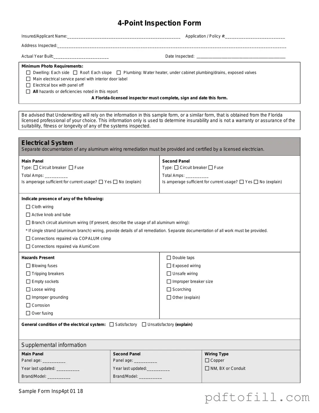 Free 4 Point Inspection PDF Form
