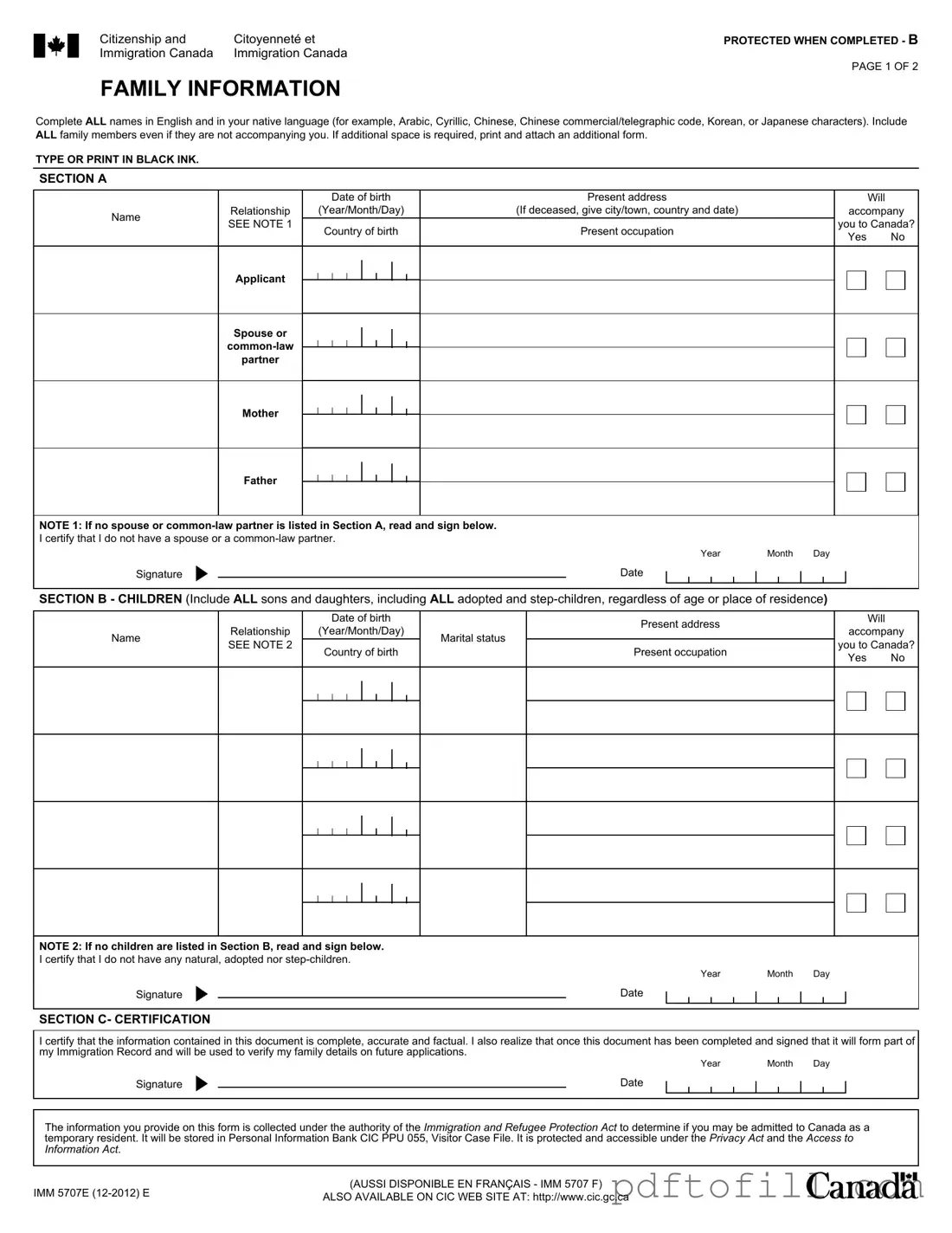 Free Imm5707 PDF Form