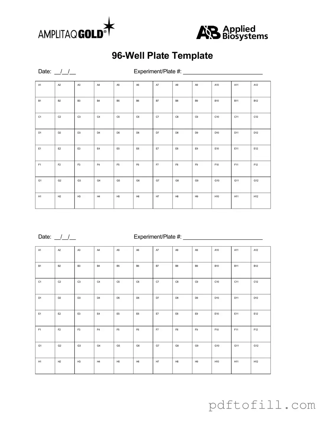 Free 96 Well PDF Form