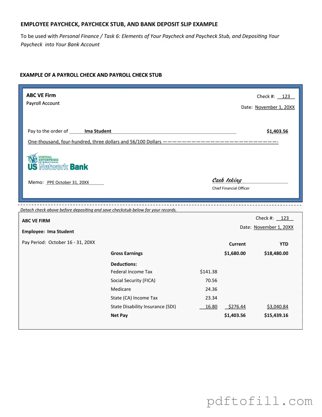 Free Payroll Check PDF Form