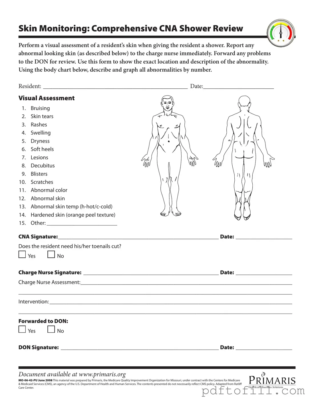 Free Cna Shower Sheets PDF Form