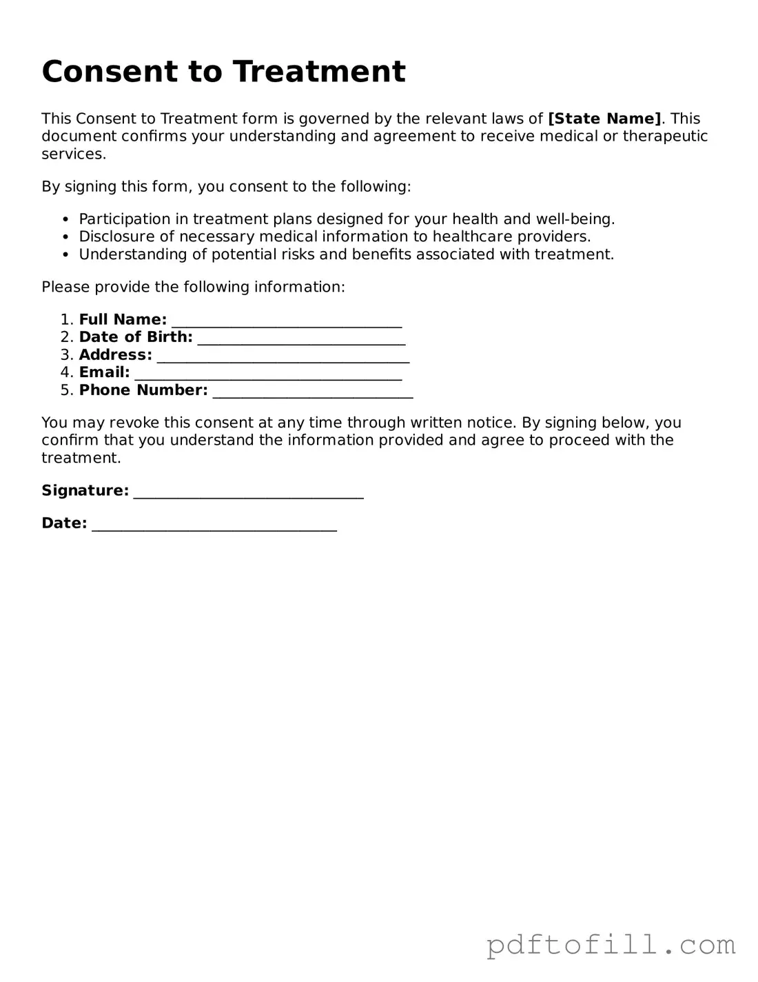 Printable Consent Template