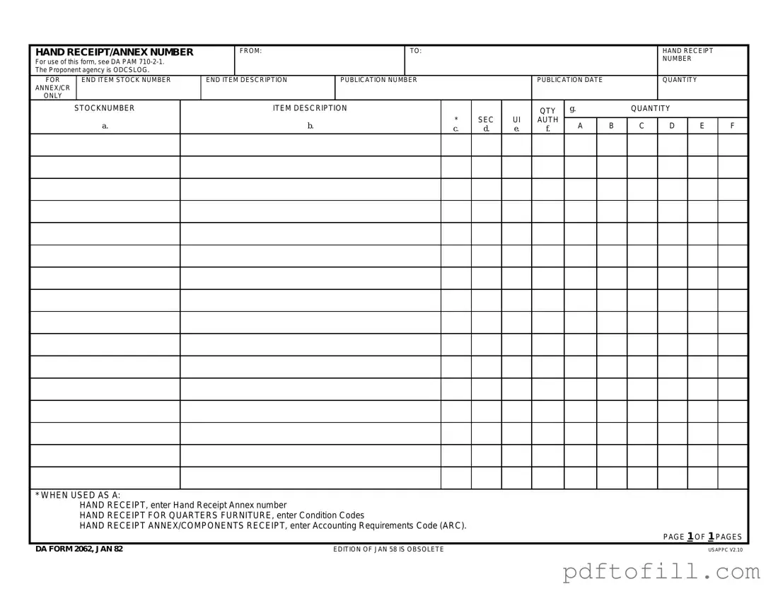 Free Da PDF Form