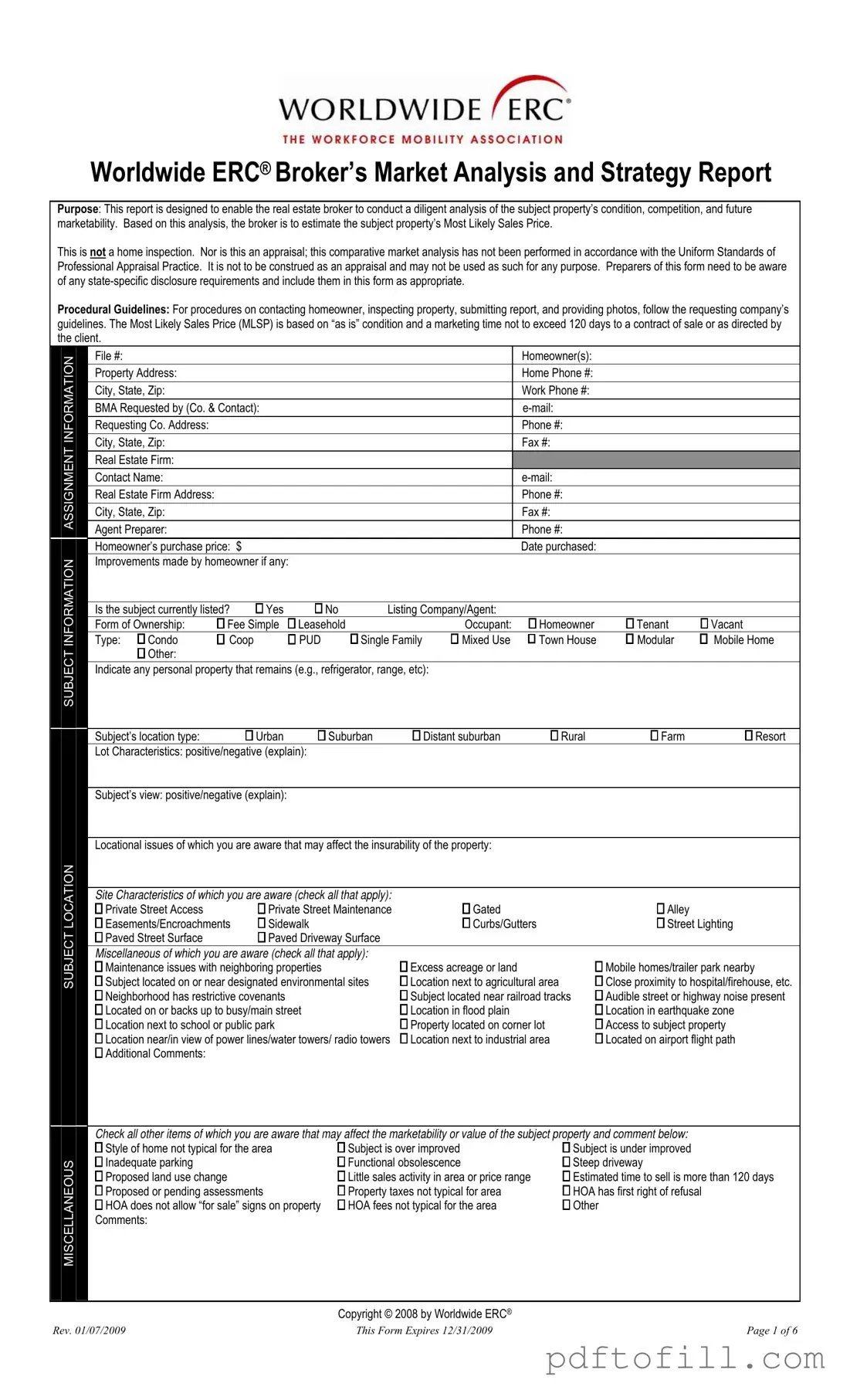 Free Erc Broker Market Analysis PDF Form
