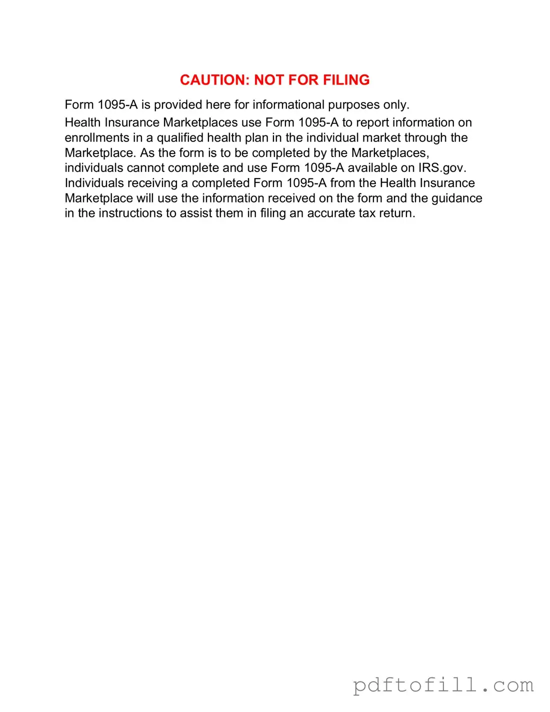 Free IRS 1095-A PDF Form