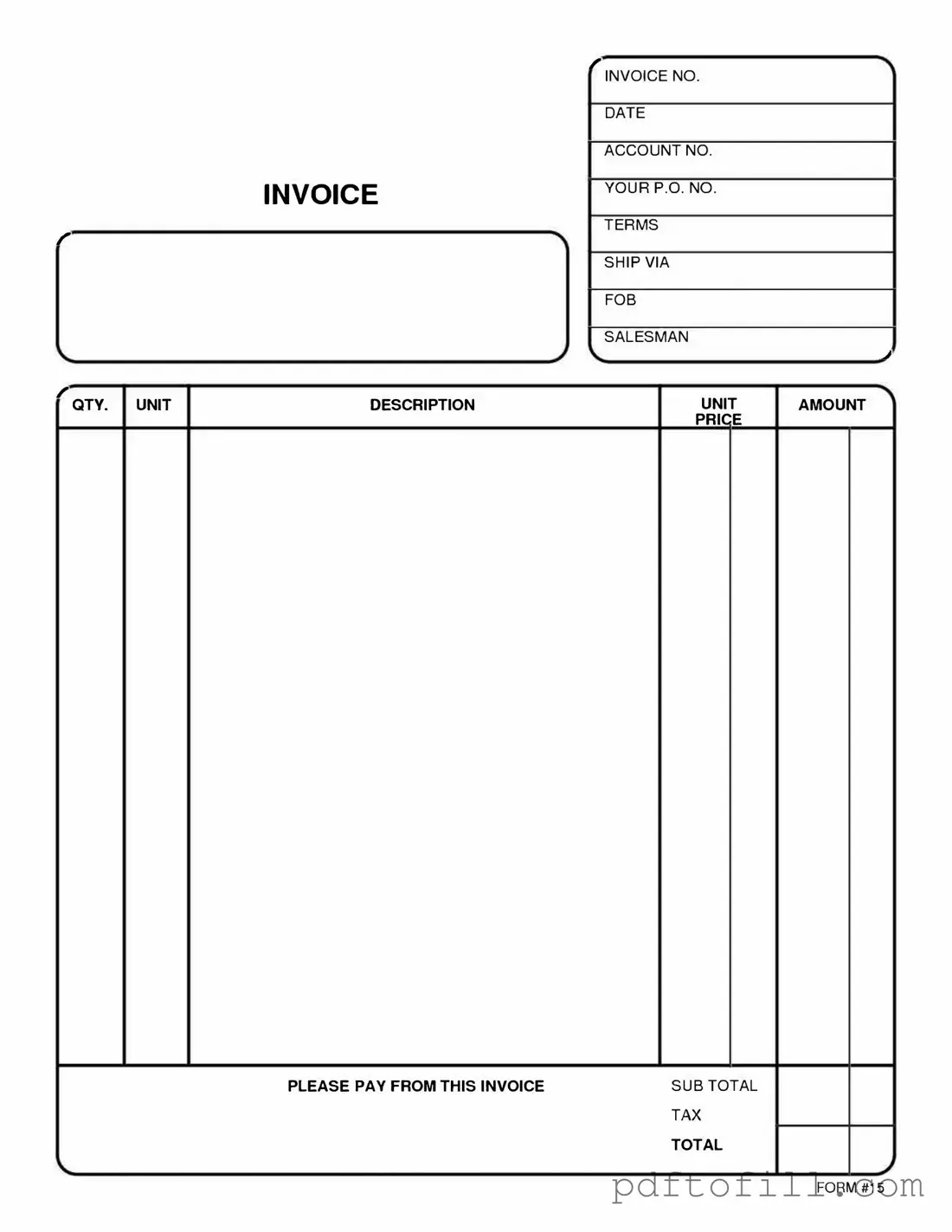 Free Free And Invoice Pdf PDF Form