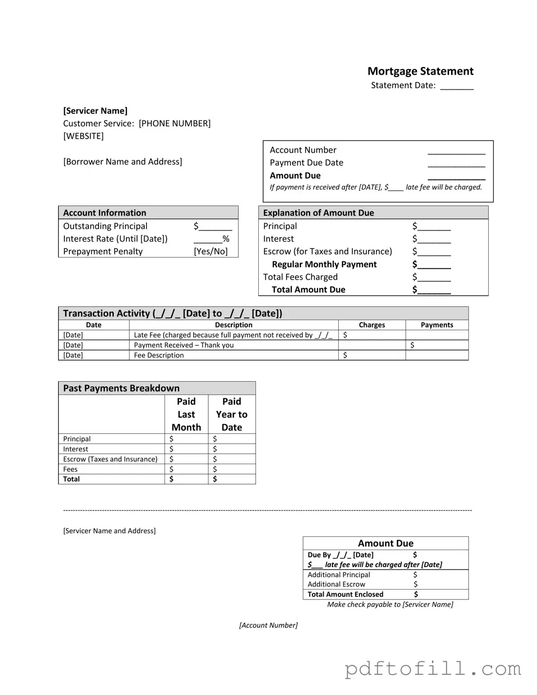Free Mortgage Statement PDF Form