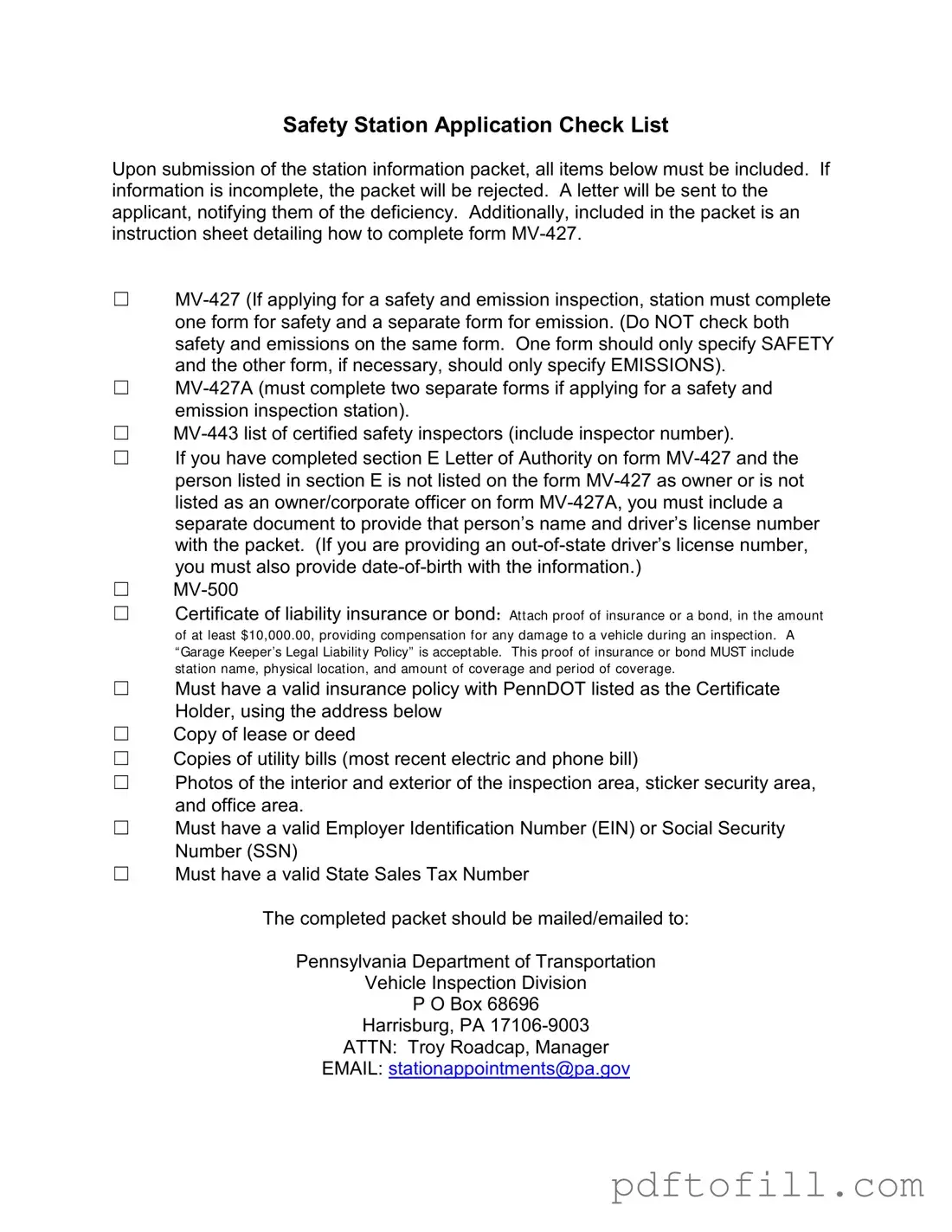 Free Mv 427 Penndot PDF Form