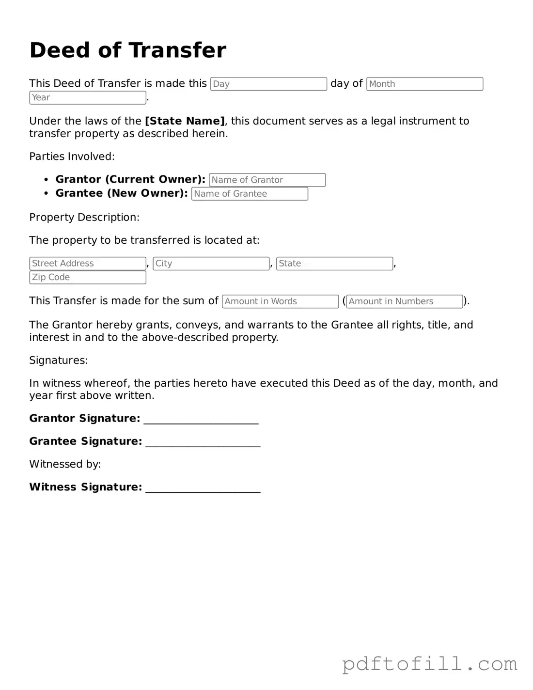 Printable Deed Template