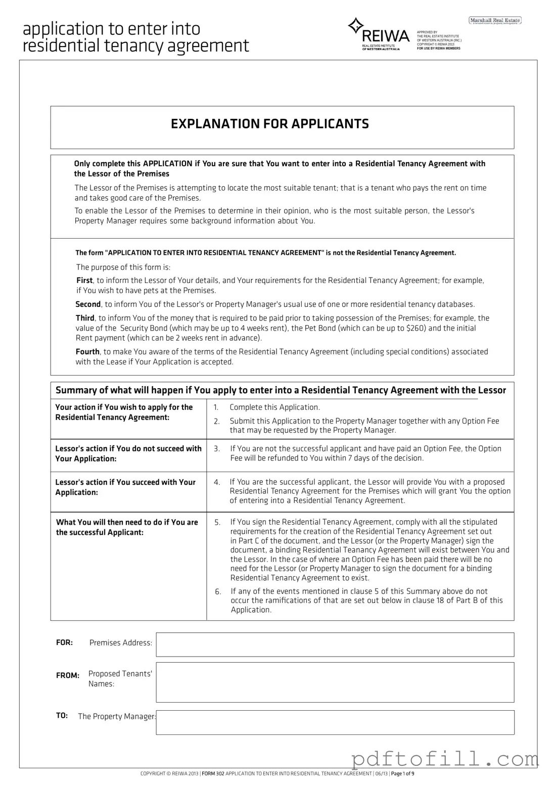 Free Reiwa Tenancy Application PDF Form
