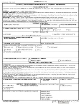 Free DD 2870 PDF Form