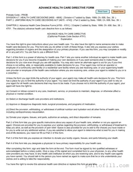 Free California Advanced Health Care Directive PDF Form