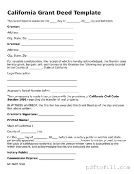 Official California Deed Form