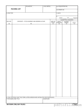 Free Dd 1750 PDF Form