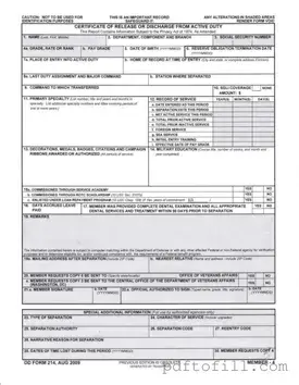 Free Dd 214 PDF Form