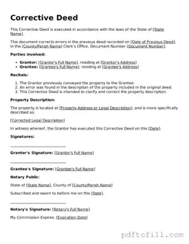 Printable Corrective Deed Template
