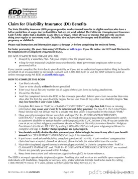 Free EDD DE 2501 PDF Form