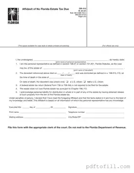 Free Fl Dr 312 PDF Form
