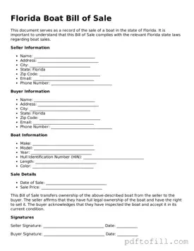 Official Florida Boat Bill of Sale Form