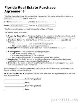 Official Florida Real Estate Purchase Agreement Form