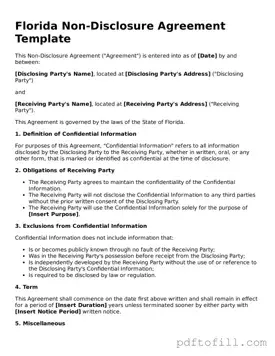 Official Florida Non-disclosure Agreement Form