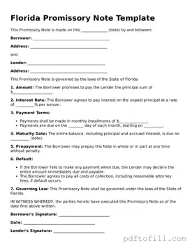 Official Florida Promissory Note Form