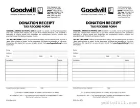 Free Goodwill donation receipt PDF Form