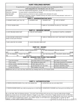 Free Hurt Feelings Report PDF Form