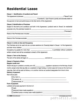 Free Lf310 Residential Lease PDF Form