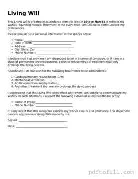 Printable Living Will Template