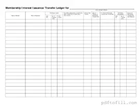 Free Membership Ledger PDF Form