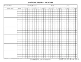 Free Medication Administration Record Sheet PDF Form