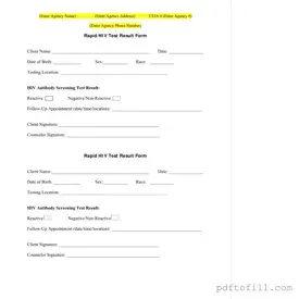 Free Negative Hiv Test PDF Form