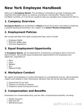 Official New York Employee Handbook Form