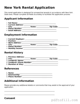 Official New York Rental Application Form