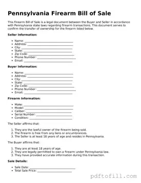 Official Pennsylvania Firearm Bill of Sale Form