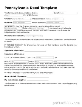 Official Pennsylvania Deed Form