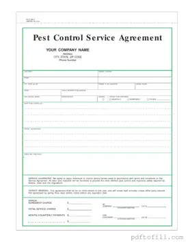 Free Pest Control Contract PDF Form