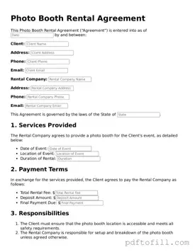 Printable Photo Booth Rental Agreement Template