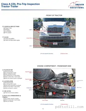Free Pre Trip Inspection Checklist PDF Form