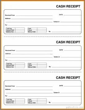 Free Cash Receipt PDF Form