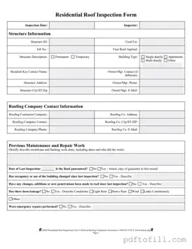 Free Roof Inspection PDF Form