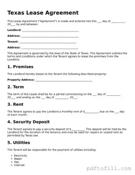 Official Texas Lease Agreement Form