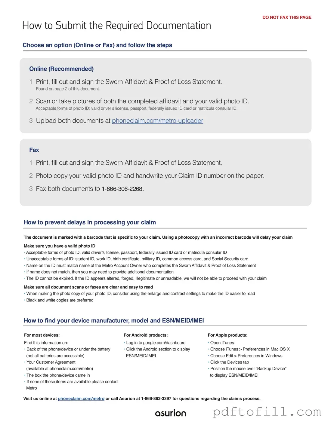 Free Asurion F-017-08 MEN PDF Form